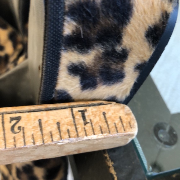faux fuzzy Leopard Slide Mule Casual chunky heel shoe - Picture 13 of 16